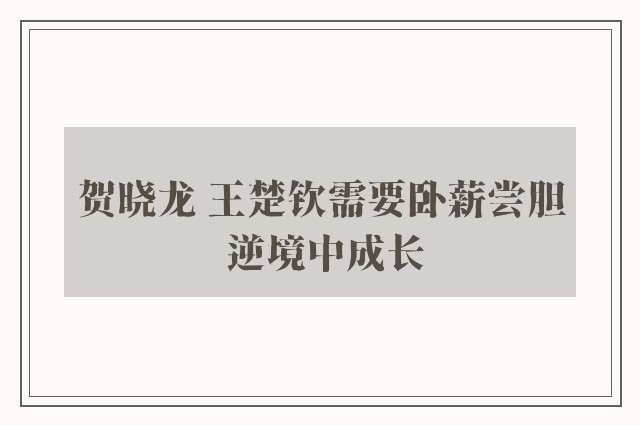 贺晓龙 王楚钦需要卧薪尝胆 逆境中成长