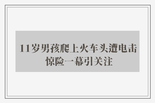 11岁男孩爬上火车头遭电击 惊险一幕引关注