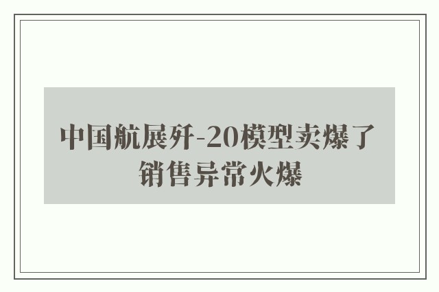 中国航展歼-20模型卖爆了 销售异常火爆