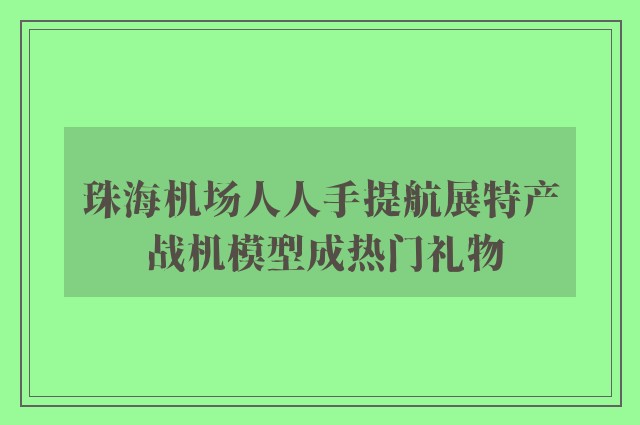 珠海机场人人手提航展特产 战机模型成热门礼物